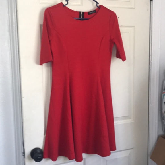 Popular Basics women's Midi Dress Red line A short sleeve size M - Picture 2 of 7